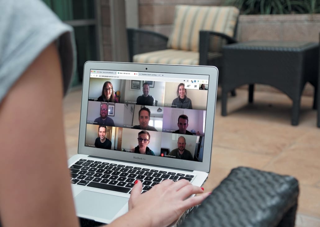 partners networking over video call