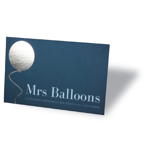 Business card with silver foil detail