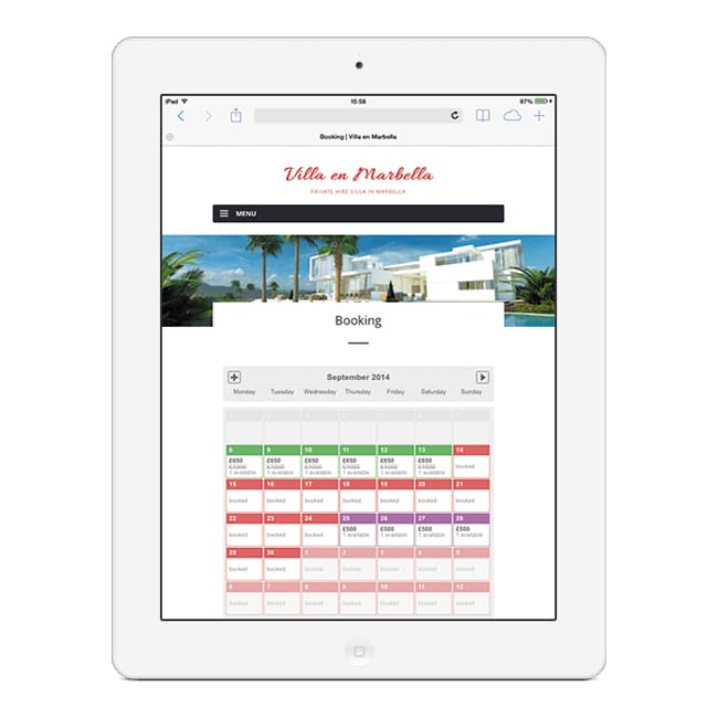 Hospitality booking website
