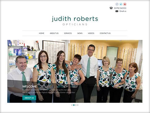 Judith Roberts Opticians Mumbles Swansea Web Design