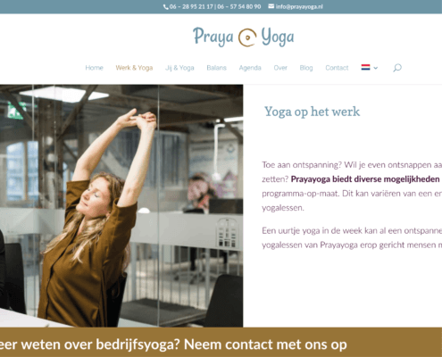 Website ontwerp voor Prayayoga Haarlem