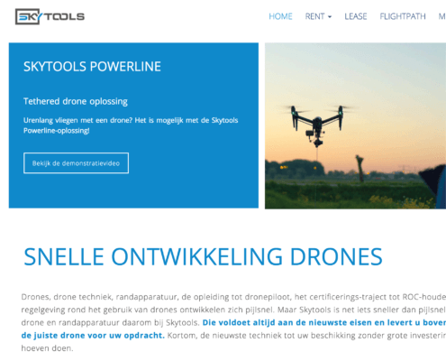 Webdesign voor skytools drone verhuur en lease