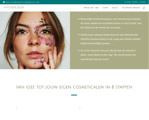 Webdesign huidverzorging en cosmetica