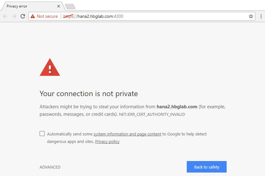 Security warning for visitors of website with no SSL Certificate
