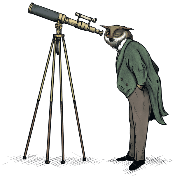 Owl-With-Telescope