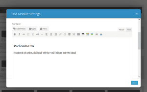 Text module visual editor Text module visual editor