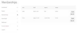 Membership process 1 - woocommerce memberships my memberships