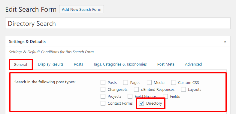 Search and Filter Form for Listings 1 Nettl :Directory - Search Form General Settings