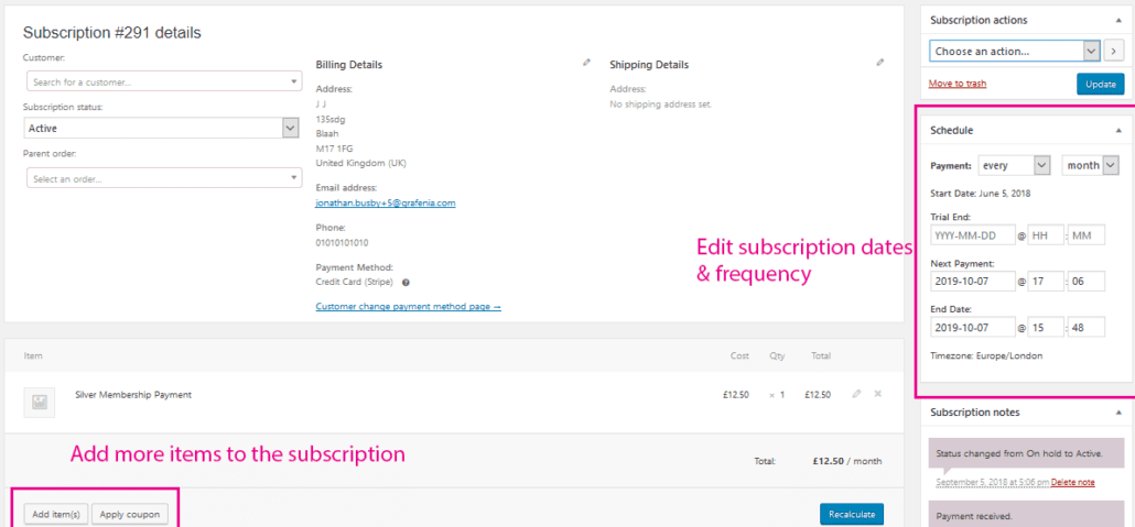 Managing subscription orders 5 - screenshot 27