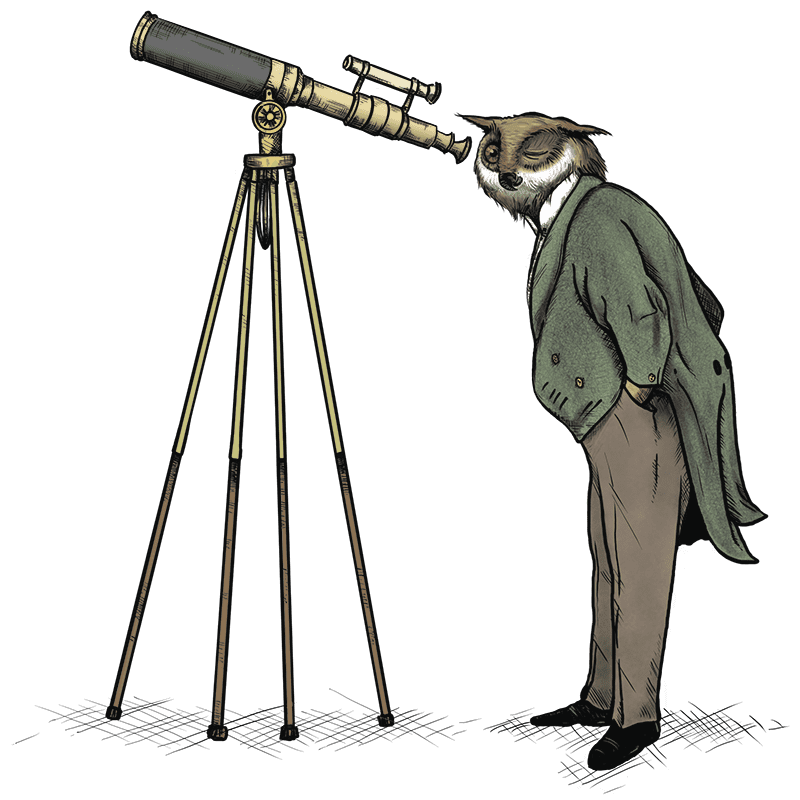 - Owl With Telescope