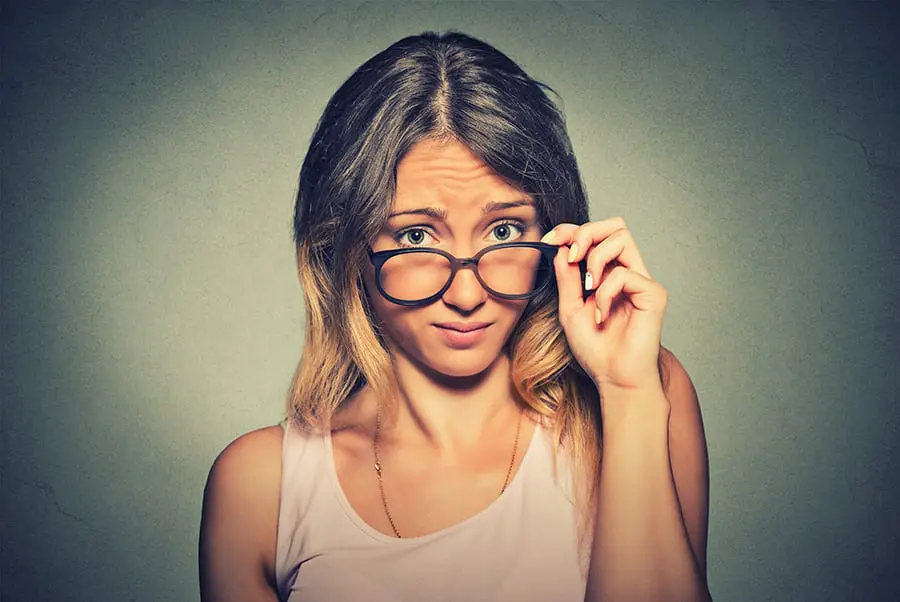 skeptical Skeptical woman with glasses