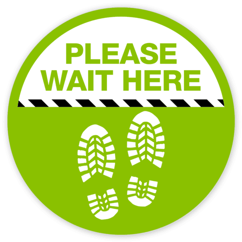 please wait here floor sticker