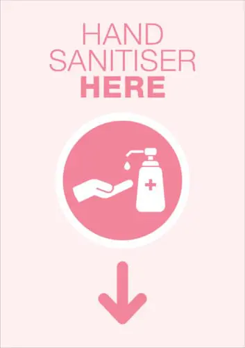 hand sanitiser here poster sign
