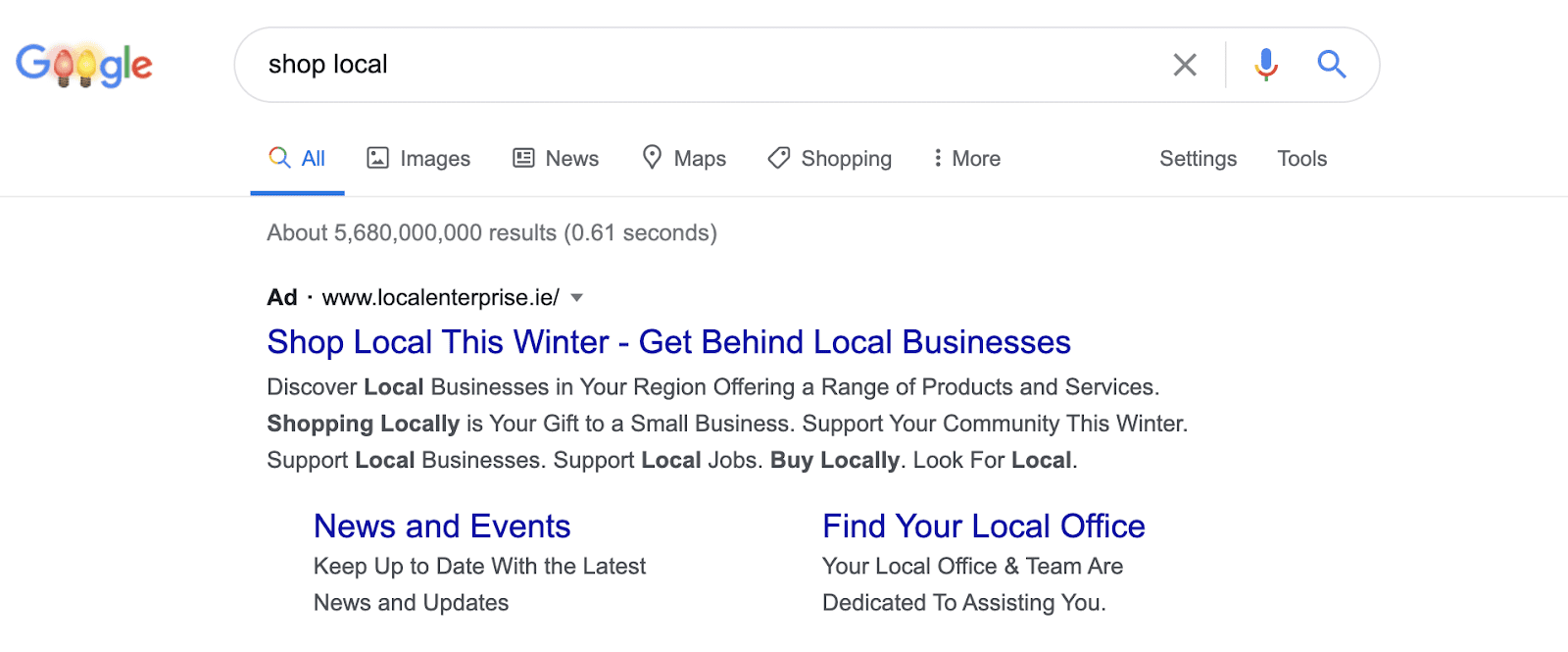 sell local - shop local ad