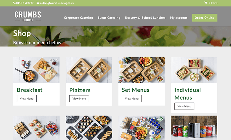 selling online - Crumbs ecommerce