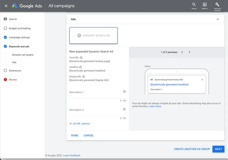 dynamic-ads-3-900 google dynamic search ads setup step 3