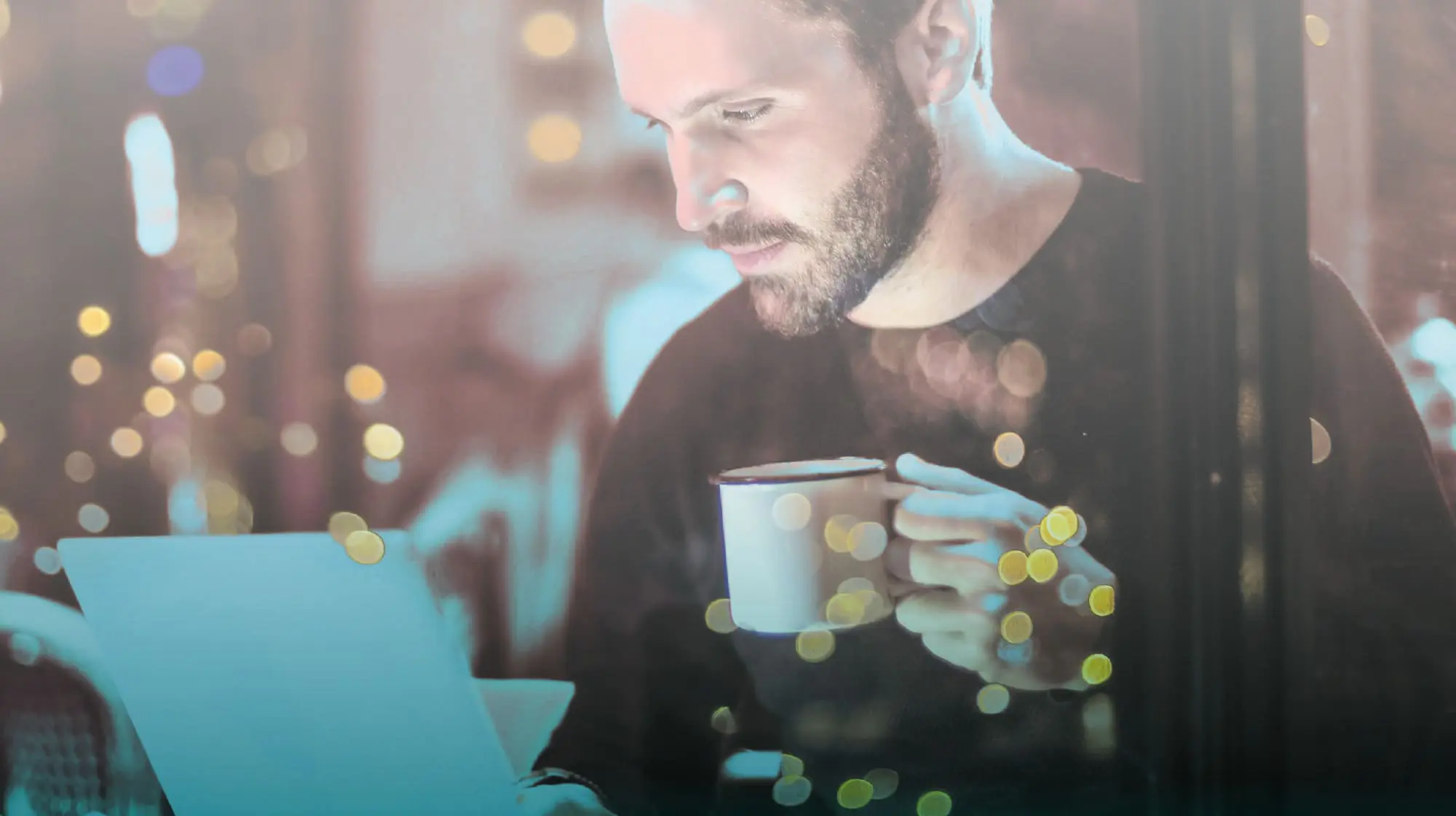 Man looking at a laptop screen