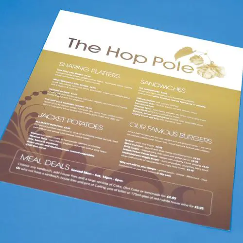 A4 Menu menu printing - A4 Menu