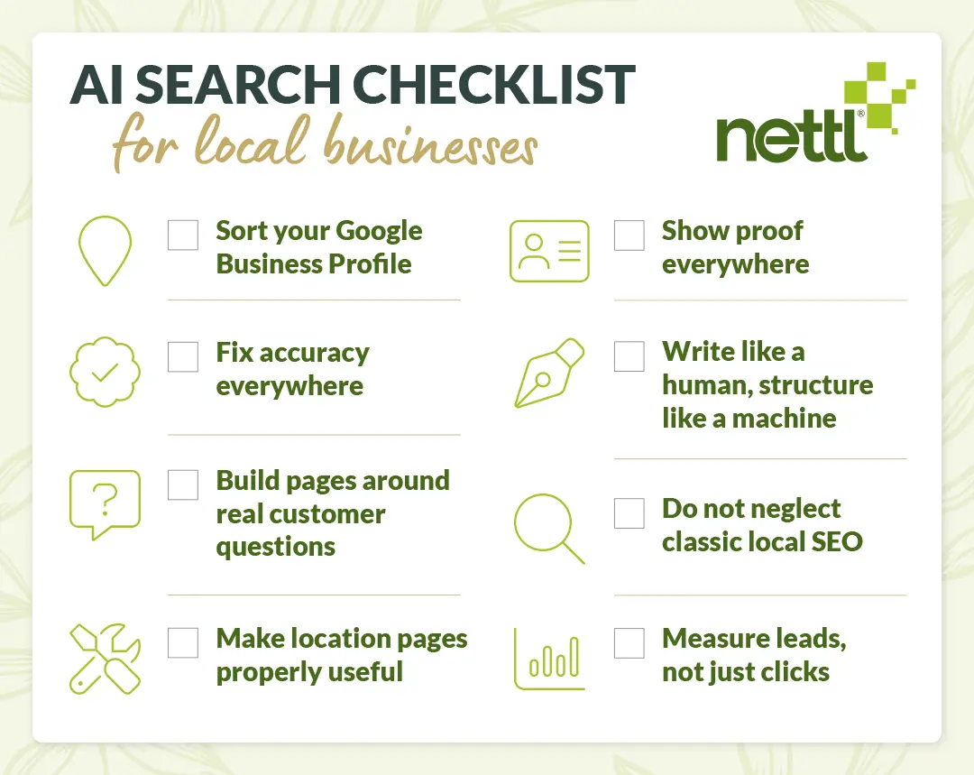 AI-Search-Checklist-L Ai Search optimisation checklist for independent local businesses