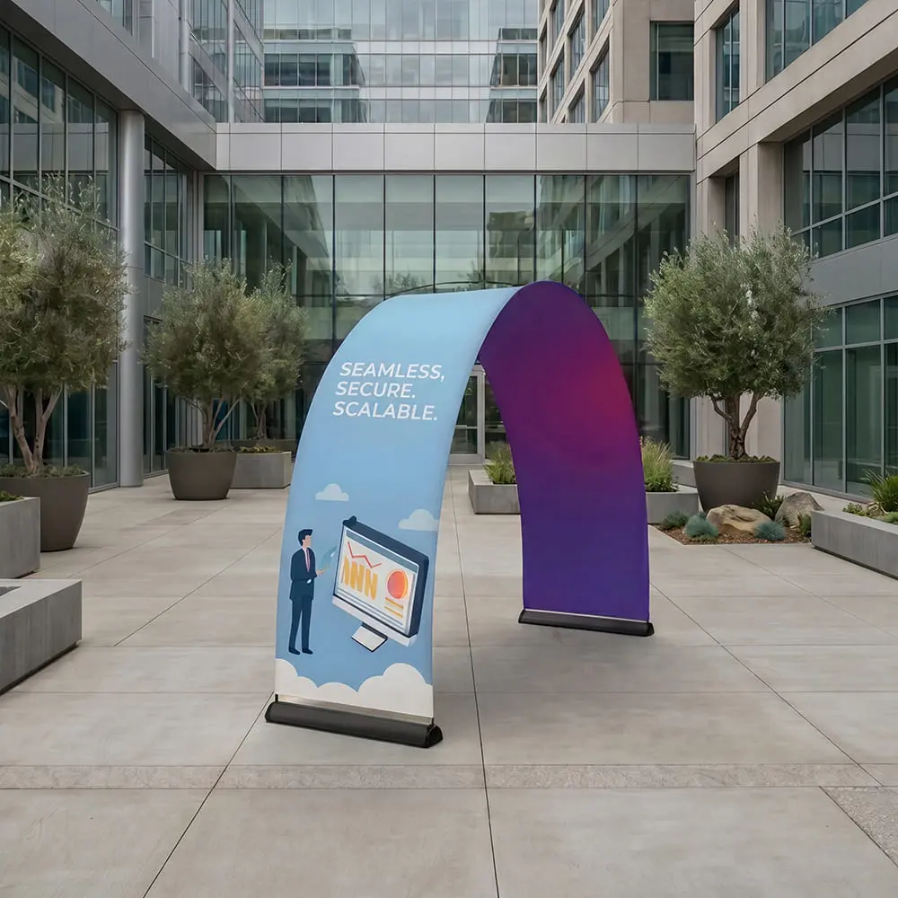 Printed advertising arch