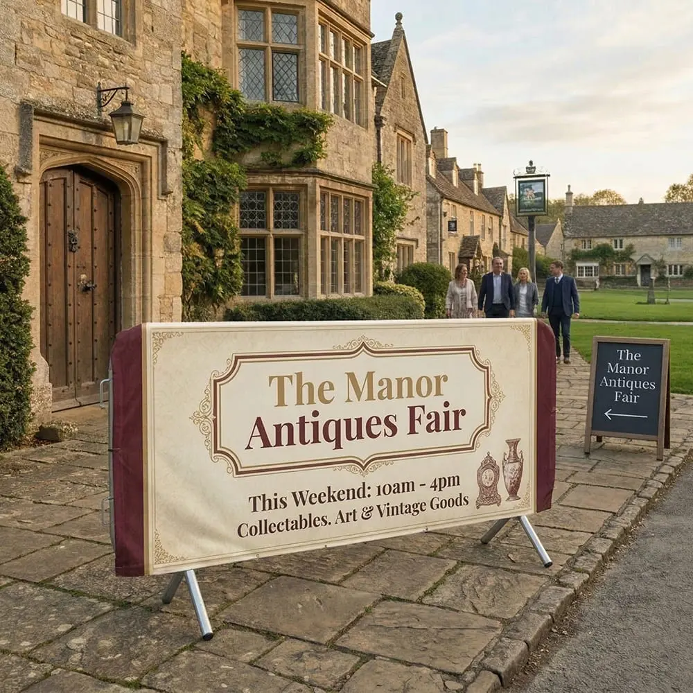 Custom printed crowd barrier cover