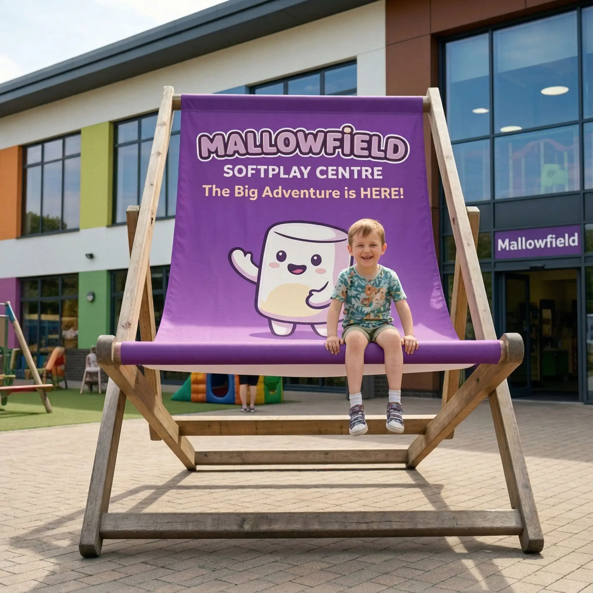 Branded giant deckchair