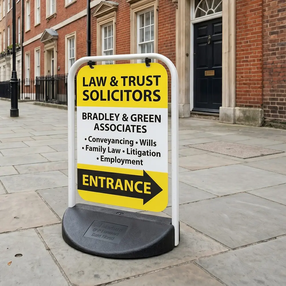 Printed advertising sign