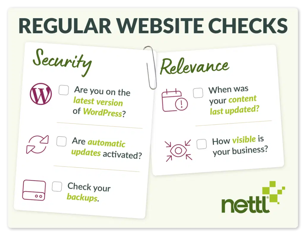 website update checklist