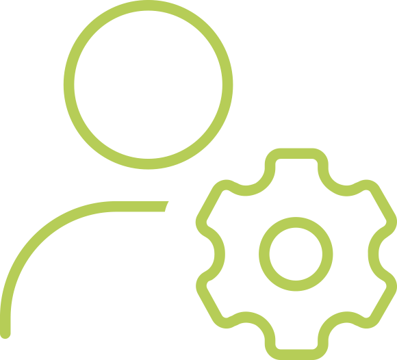 Account and gear icon