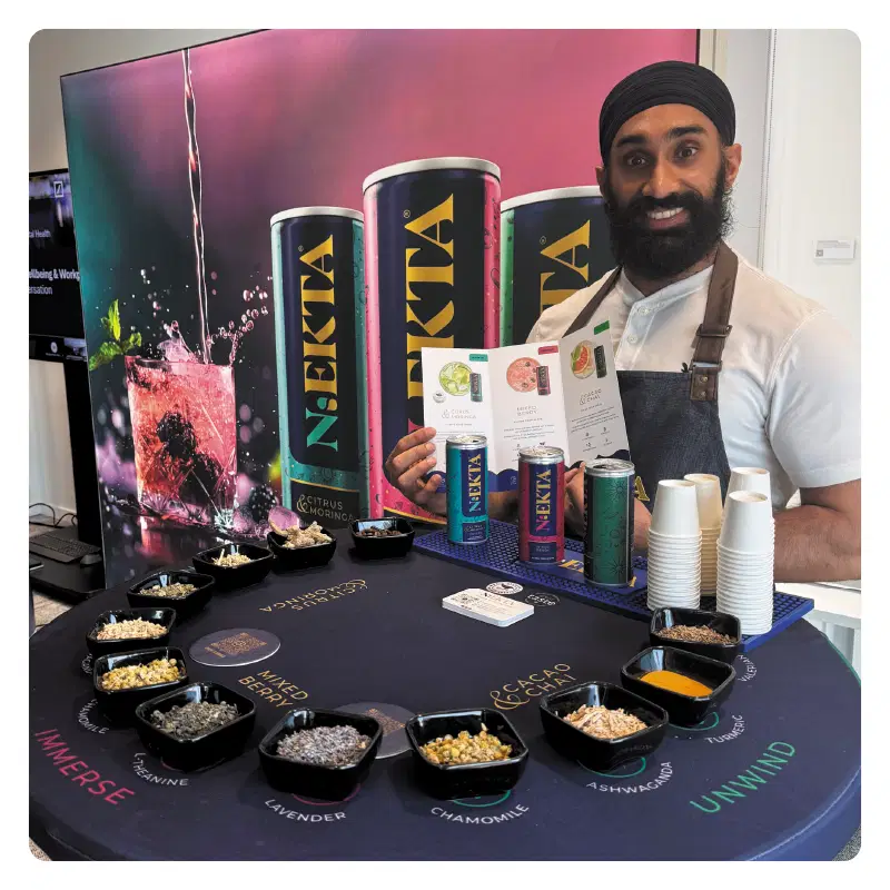 Nekta representative at an exhibition