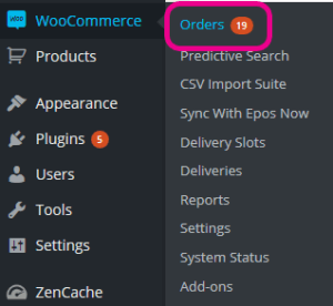 WooCommerce orders