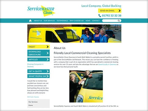 Servicemaster Swansea Web Design