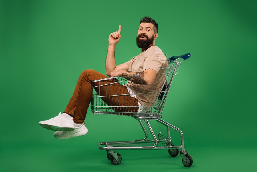 ecommerce basket man