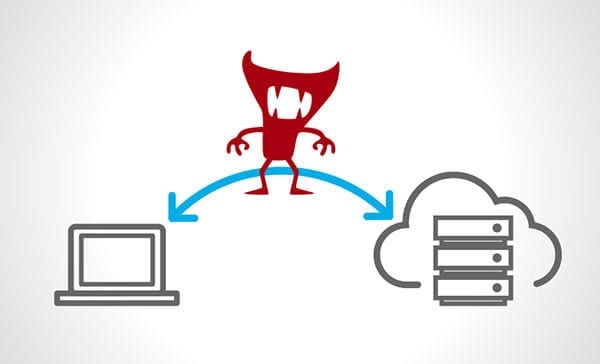 intruder on non secure http connection between laptop and web server