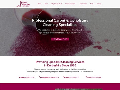 Paul's Cleaning Services Website by Nettl of Chesterfield