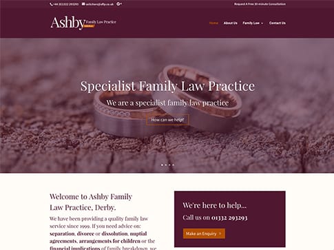 Ashby Family Law Website by Nettl of Chesterfield