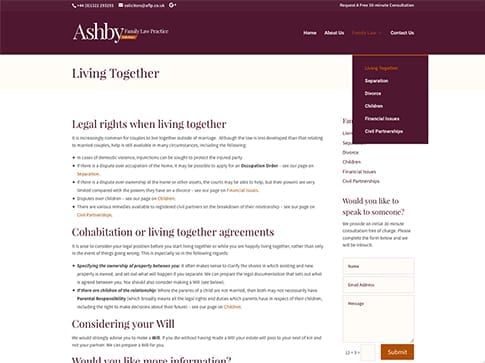 Ashby Family Law Website by Nettl of Chesterfield