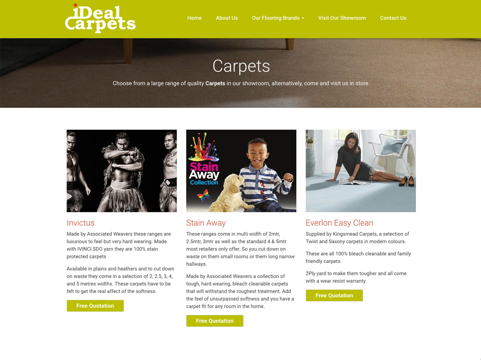 iDeal Carpets Website by Nettl of Chesterfield