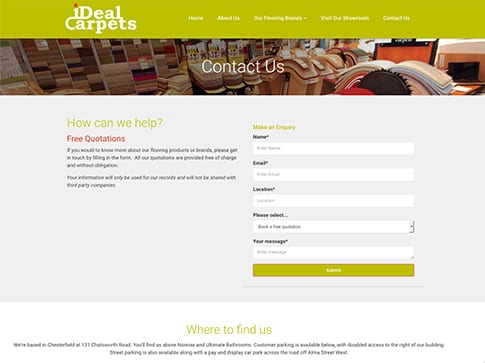 iDeal Carpets Website by Nettl of Chesterfield
