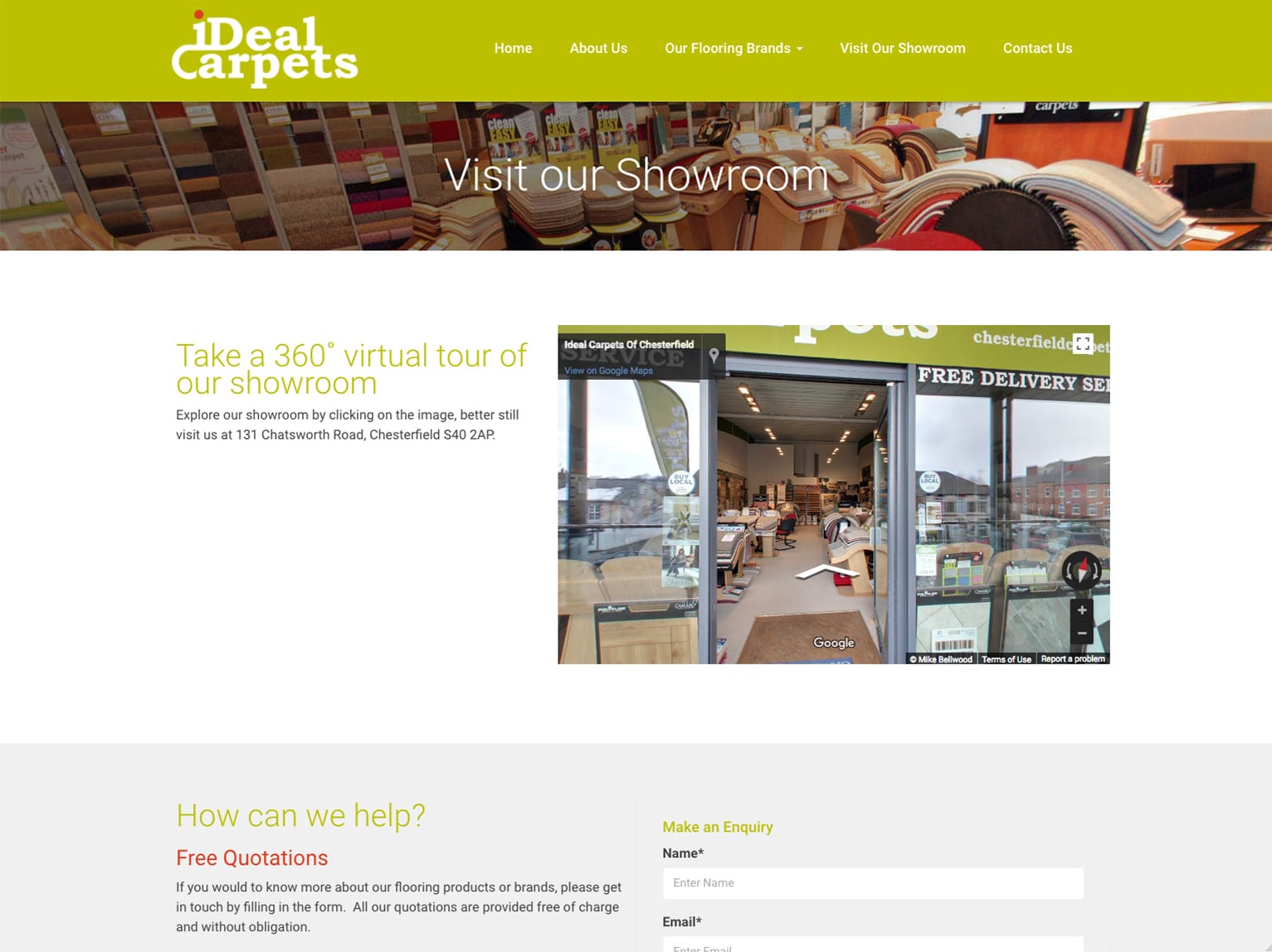 iDeal Carpets Website by Nettl of Chesterfield