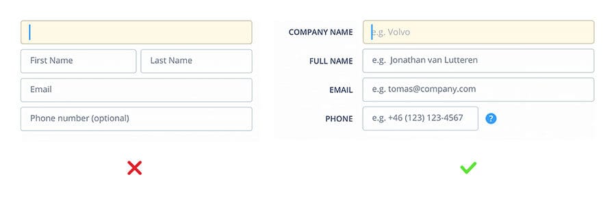 Form Labels Example