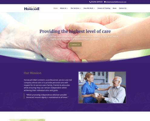 Homecare Chesterfield homepage