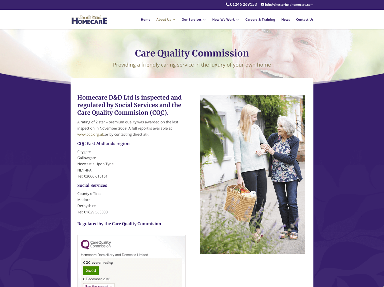 Homecare Chesterfield QCC page