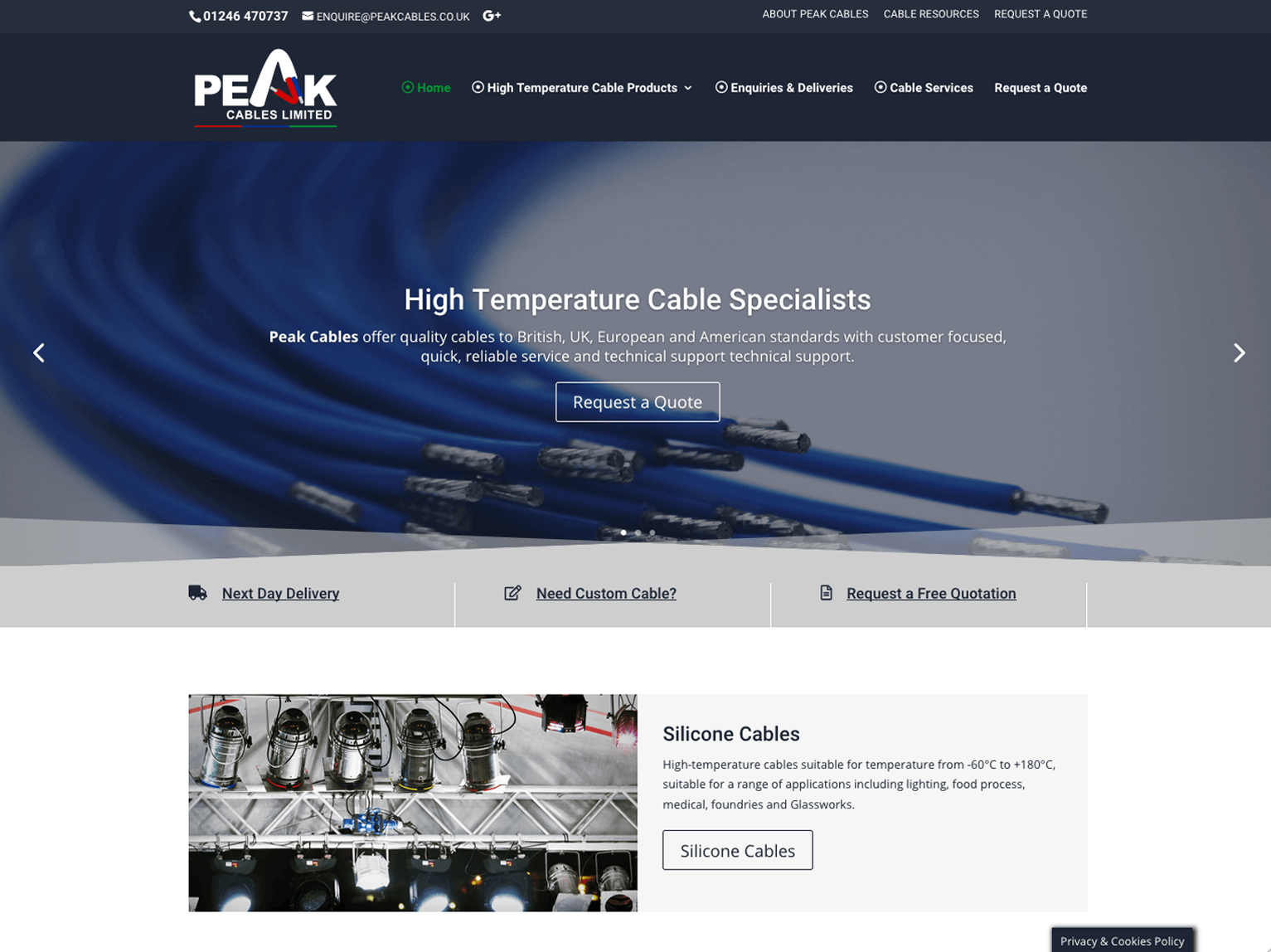 Peak Cables Chesterfield Home Page