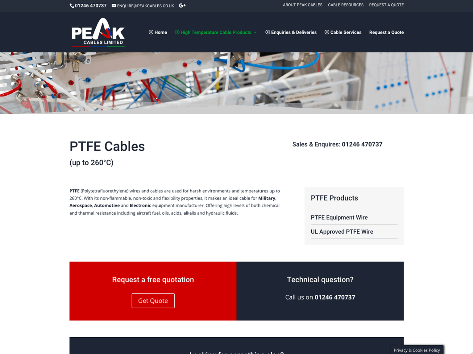 Peak Cables Chesterfield Product Page