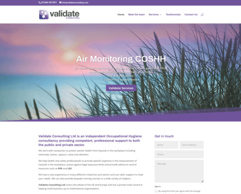 Validate Consulting Chesterfield home page