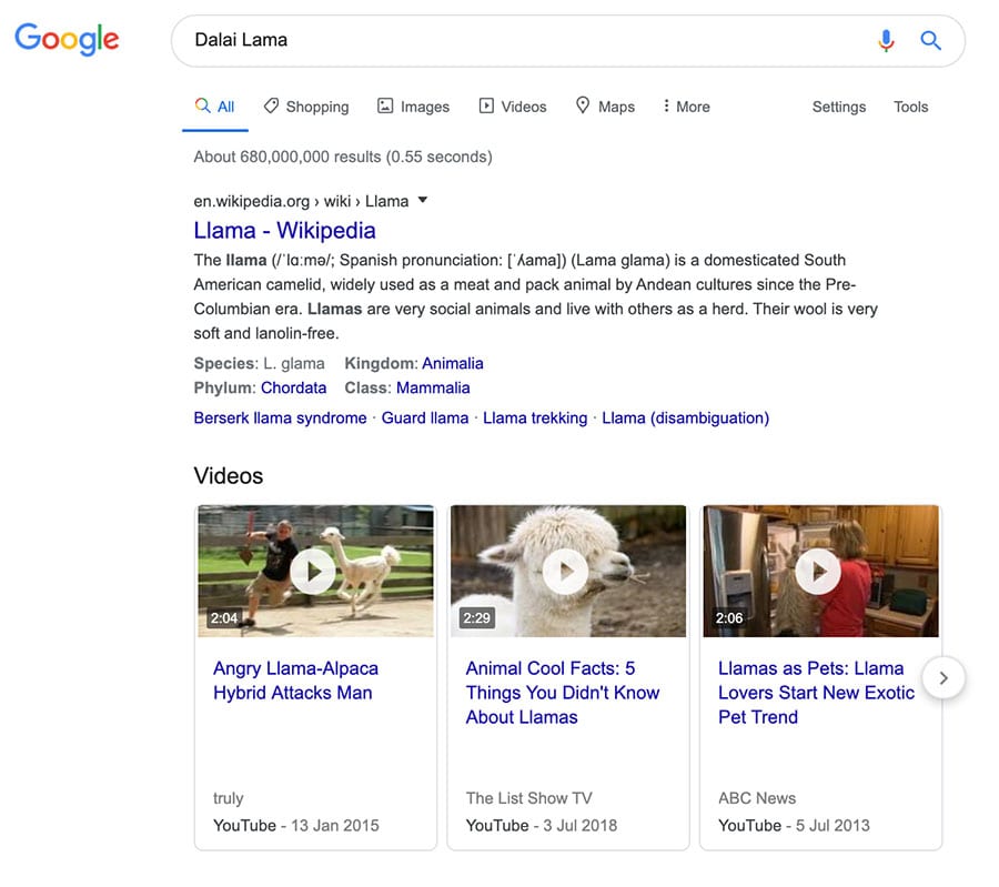 - video results