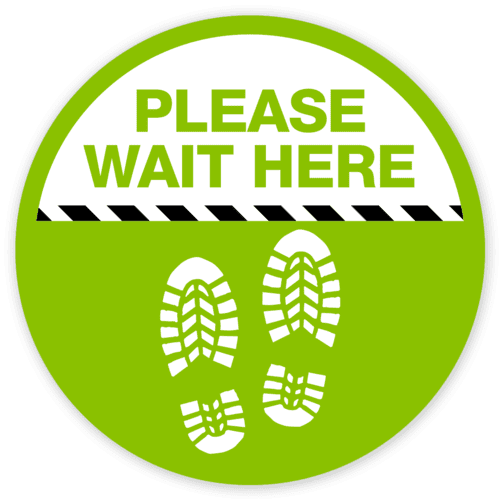 please wait here floor sticker