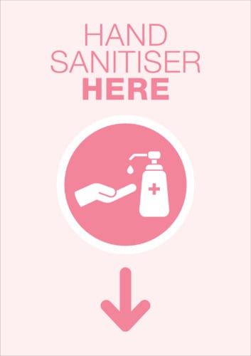 hand sanitiser here poster sign