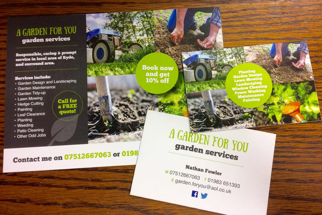 - Garden leaflet design and print